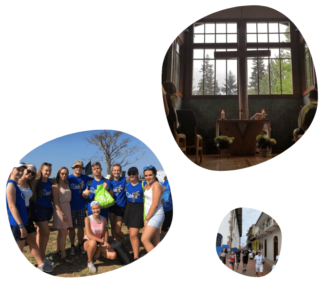 Oblate Youth members gathering, travelling, and praying together