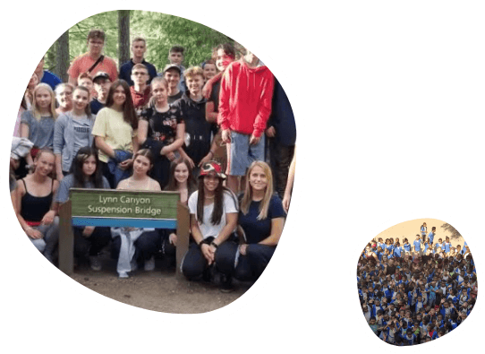 Oblate Youth groups gathered outdoors